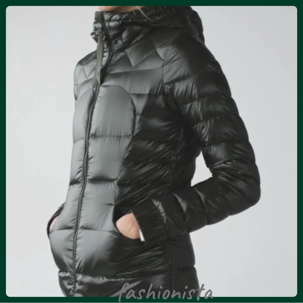 RARE Lululemon Fluffin Awesome Goose Down Green Puffer Sz.12